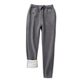 thumbnail image 1 of Miluxas Plus Size Pants for Women,Women Winter Sport High Waist Leg Pants Solid Loose Lamb Velvet Leggins Long Pants On Dark Gray 4(S), 1 of 5
