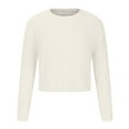 thumbnail image 1 of Miluxas Plus Size Sweater Tops On Seasonal Clearance Women's Autumn and Winter Long Sleeve Solid Color Sweater Tops Blouse White 10(XL), 1 of 6