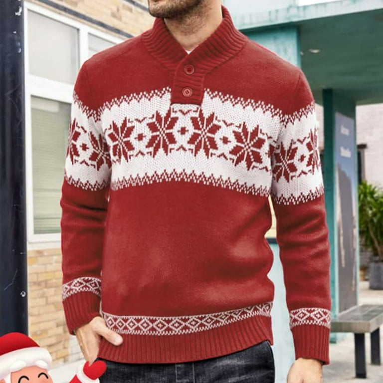 Miluxas Plus Size Sweater for Men Men Pullover Christmas Long