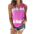 thumbnail image 1 of Miluxas Plus Size Tank Tops Women's Printed Sleeveless Vest T-shirt Blouse Tops Hot Pink 10(XL), 1 of 6