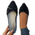 thumbnail image 1 of Miluxas Pointed Toe Flats for Women Ballet Flats Comfortable Dressy Knit Lightweight Casual for Work office Womens Flats Blue-A 7.5(40), 1 of 6