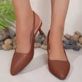 thumbnail image 1 of Miluxas Pointed Toe Slingback Kitten Heels for Women Low Heel Pointed Toe Pumps formal Dress Shoes Sling Back Heels Brown 7.5(40), 1 of 5