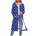 thumbnail image 1 of Miluxas Polka Dots Printed Long Sleeve Hoodie for Woman Zip up Hoodies Knee Length Sweatshirt Jackets Casual Loose Hoode Coat Blue XL(XL), 1 of 5