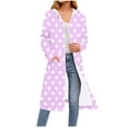 thumbnail image 1 of Miluxas Polka Dots Printed Long Sleeve Hoodie for Woman Zip up Hoodies Knee Length Sweatshirt Jackets Casual Loose Hoode Coat Purple S(S), 1 of 5
