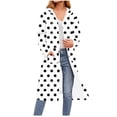 thumbnail image 1 of Miluxas Polka Dots Printed Long Sleeve Hoodie for Woman Zip up Hoodies Knee Length Sweatshirt Jackets Casual Loose Hoode Coat White XL(XL), 1 of 5