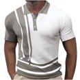 thumbnail image 1 of Miluxas Polo Shirts for Men Clearance Men Casual Solid Turndown Pullover Button Short Sleeve Blouse Tops Gray 8(L), 1 of 6
