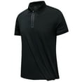 thumbnail image 1 of Miluxas Polo Shirts for Men Men's Quick-drying Short-sleeved Lapel Casual Slim Stretch Sports T-shirt Top shirt Blouse Black 10(2XL), 1 of 3