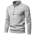 thumbnail image 1 of Miluxas Quarter Button Sweater Men's Pullover Sweaters Knit Long Sleeve Sweater Men Gray 6(M), 1 of 5
