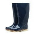thumbnail image 1 of Miluxas Rain Boots for Men , Anti-Slip Waterproof Rubber Boots Mens, Knee High Durable Garden Fishing Boots, Fashion Mid Heel Lug Sole Raining Work Shoes for Outdoor Blue 6.5(40), 1 of 3