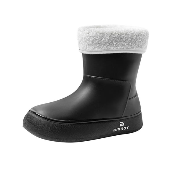 Miluxas Rain Boots for Women Solid Color Waterproof Boots Short Ankle Rain Shoes Anti-Slipping Rainboots for Ladies Lightweight Stylish Outdoor Work Booties Black 6.5(38)