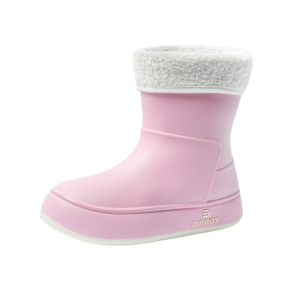 Miluxas Rain Boots for Women Solid Color Waterproof Boots Short Ankle Rain Shoes Anti-Slipping Rainboots for Ladies Lightweight Stylish Outdoor Work Booties Pink 5.5(36)
