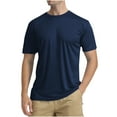 thumbnail image 1 of Miluxas Rash Guard for Men Sun Protection Swim Shirts Short Sleeve Quick Dry Lightweight Fishing Running Water Shirts, 1 of 2