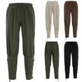 thumbnail image 1 of Miluxas Renaissance Costume Men's Pirate Pants Medieval Viking Colonial Navigator Halloween Ankle Banded Wine, 1 of 7