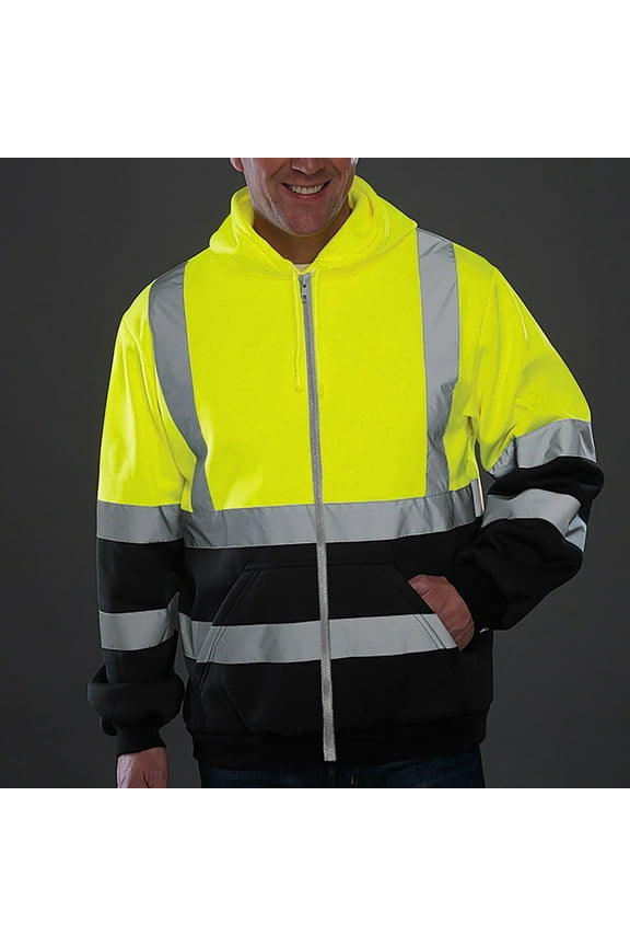 Safety Jacket for Men Women Waterproof Reflective High Visibility Jacket Hi Vis Winter Bomber Jacket Hivisble Jacket Construction Work Jacket for Men with Pockets Green 6(L)