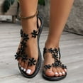 thumbnail image 1 of Miluxas Sandals Women Flat Dressy : Summer Comfortable Walking Sandals Outdoor Bohemian Ankle Strap Womens Sandal Shoes Black 7.5(40), 1 of 9
