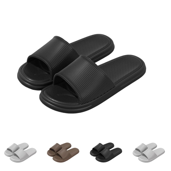 Miluxas Sandals for Men Women, Mens Shower Shoes, Indoor Outdoor Home Non Slip Quick Drying Slides Gray 10-10.5(44)