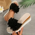thumbnail image 1 of Miluxas Sandals for Women Dressy,Comfy Bow Flats Casual Platform Slope Heels Summer Beach Slippers Black 7.5(40), 1 of 9