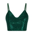 thumbnail image 1 of Miluxas Sequin Cami Top for Women's Spaghetti Strap Club Party Crop Tank Tops Clearance Army Green 10(XL), 1 of 6