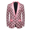 thumbnail image 1 of Miluxas Sequins Jackets Mens Shiny Blazer Party Wedding Banquet Blazer Prom Tuxedo Pink, 1 of 8