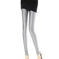 thumbnail image 1 of Miluxas Shiny Leggings High Waist Neon Leggings Elastic Stretch Skinny Comfy Lightweight Pants Tights Disco Party Rave Gray 4(S), 1 of 3