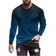 thumbnail image 1 of Miluxas Shirts for Men Long Sleeve Casual Loose Gradient Color Print Crewneck Sweatshirt Lightweight Gym Workout Pullover Top Navy, 1 of 4