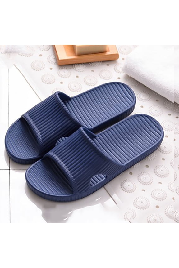 Shower Slippers for Women Men, Quick Drying Lightweight Non Slip Open-toe Travel Breathable Shoes Slide Slippers for Bathroom,House Slipper,Outdoor Dark Blue 5.5-6(36)