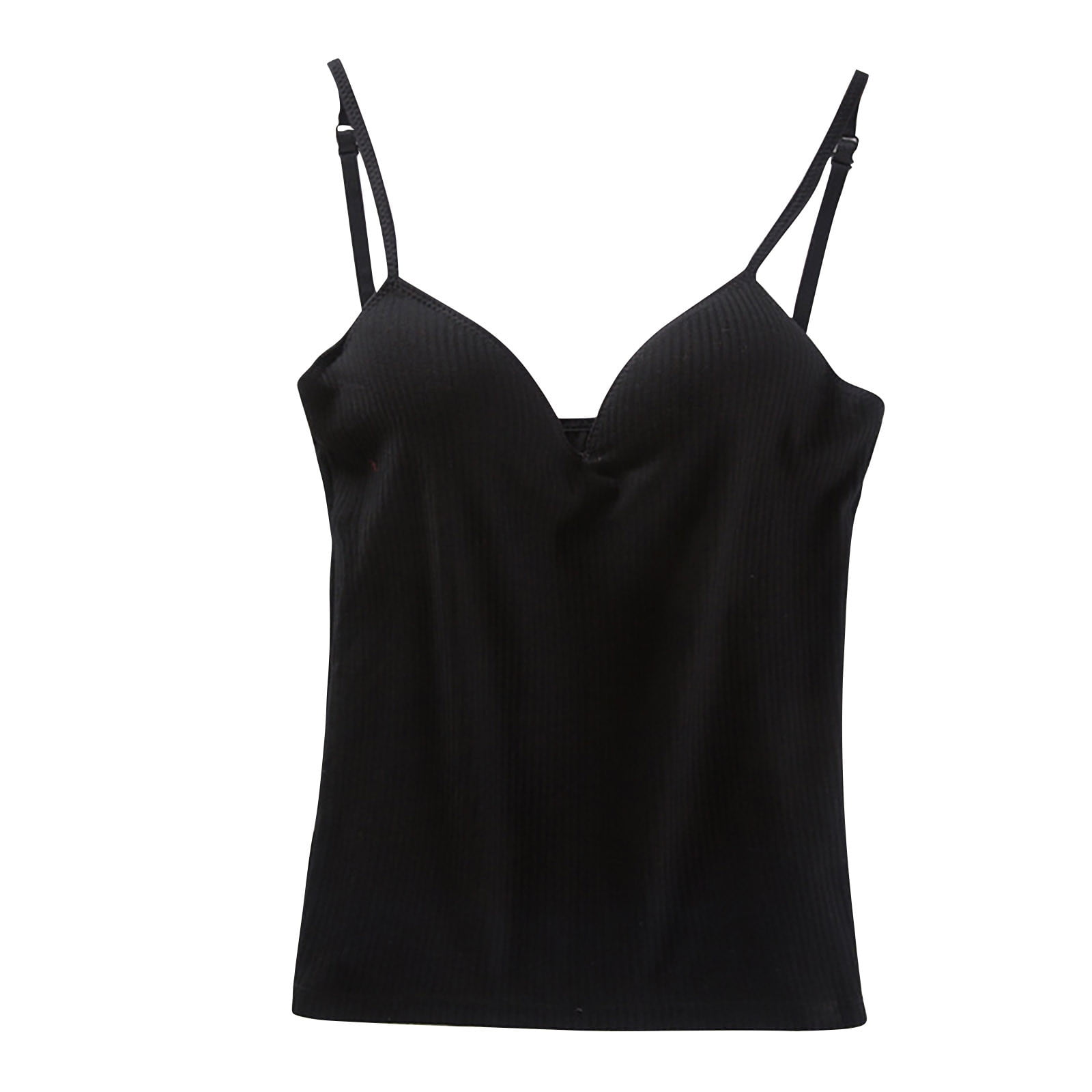 Miluxas Sleeveless Spaghetti Strap Padded Sports Bra Tank Tops Clearance Square Neck Double