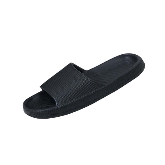 Miluxas Slides for Women and Men - Bathroom Shower Shoes - Non Slip House Slippers - Lightweight Beach Sandals Black 9-9.5(42)