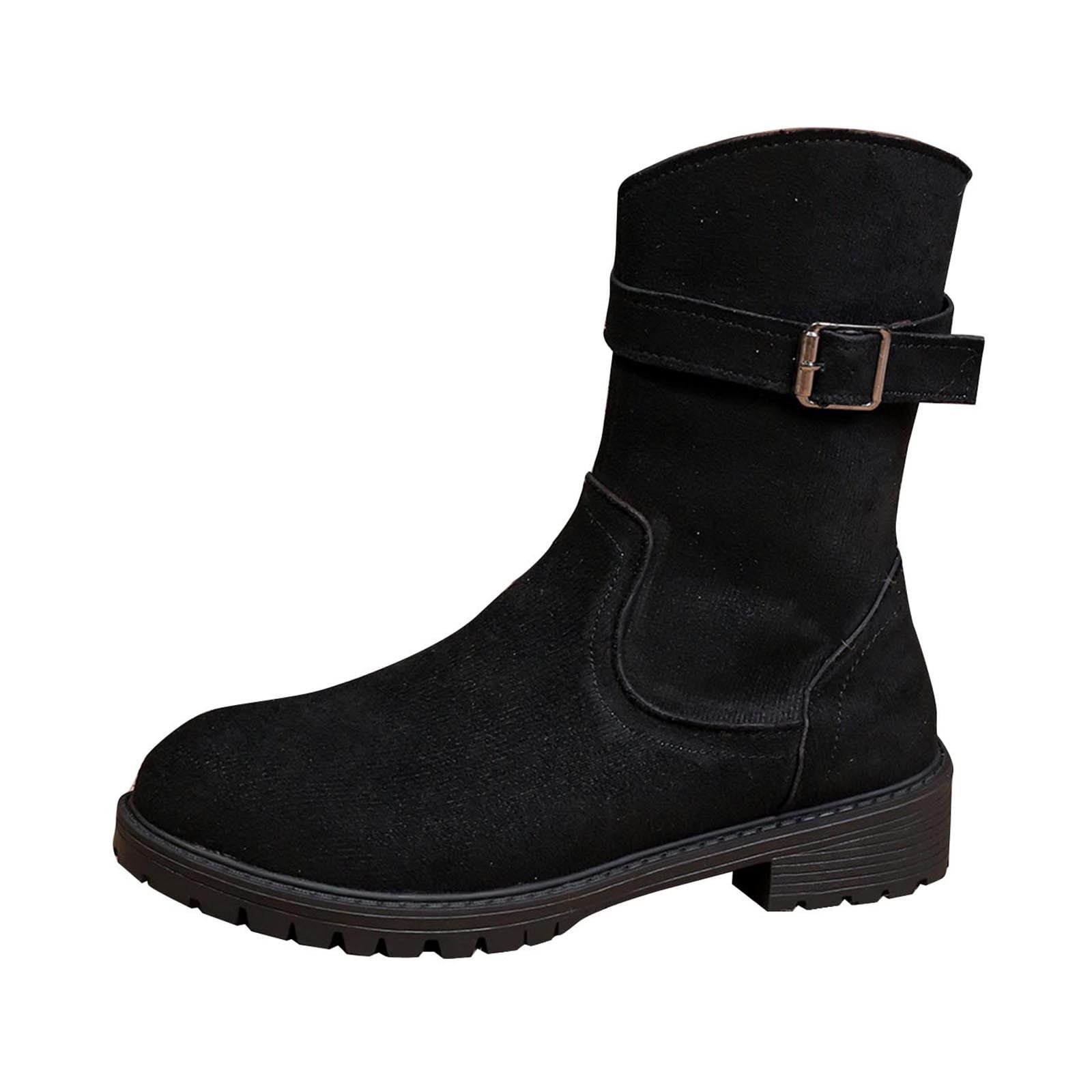 Bottes Plates Mi-mollet Pour Femme - Taille US 6, Couleur Beige, Microfibre, Neuves Avec Emballage