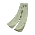 thumbnail image 1 of Miluxas Soft Pants for Girl Culottes Capris Wide Leg Palazzo Boho Pants Trousers Green 11-12 Years, 1 of 6