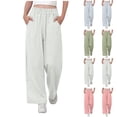 thumbnail image 1 of Miluxas Soft Pants for Girl Culottes Capris Wide Leg Palazzo Boho Pants Trousers Pink 15-16 Years, 1 of 6