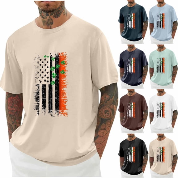 Miluxas St. Patrick’s Day Lucky Clover Tee | Funny Mens Graphic Tees | Unique & Trendy Funny Novelty T Shirts White