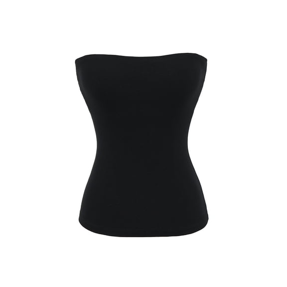 Miluxas Strapless Shapewear Tank Tops Tube Tops for Women Cami Shaper Tummy Control Slimming Camisoles Compression Black M(M)