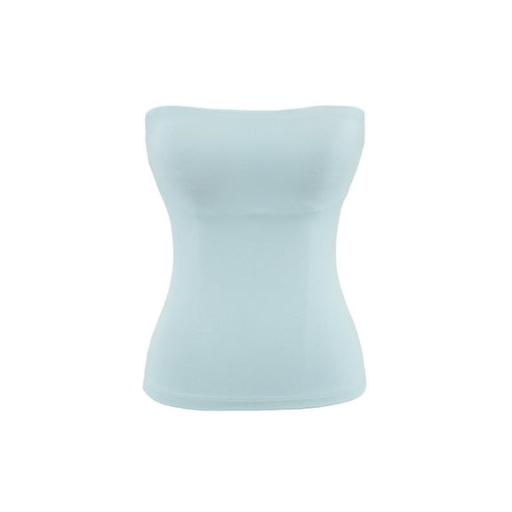 Miluxas Strapless Shapewear Tank Tops Tube Tops for Women Cami Shaper Tummy Control Slimming Camisoles Compression Blue S(S)