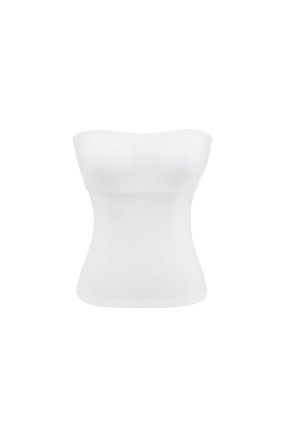 Strapless Shapewear Tank Tops Tube Tops for Women Cami Shaper Tummy Control Slimming Camisoles Compression White S(S)
