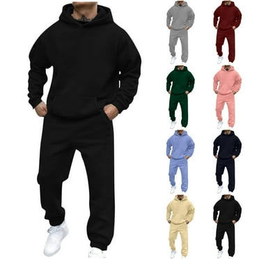 Miluxas Sweat Suits for Men Clearance Set 2 Piece Hoodie Jogger Long Sleeve Sweatsuits Hoodie and Pants Red 10(XL)