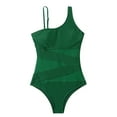 thumbnail image 1 of Miluxas Swimsuits for Women 2024 Clearance Women's One Piece Bathing Suits One Shoulder Swimsuits Slimming Mesh Swimwear Green 8(L), 1 of 6