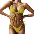 thumbnail image 1 of Swimsuits for Women,Women's Bikini Set Swimsuit Two Piece Filled Soild Swimwear Beachwear Yellow L(L), 1 of 9