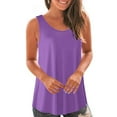 thumbnail image 1 of Miluxas Tank Tops for Women Sleeveless Crew Neck Workout Yoga Shirts Summer Casual Beach Vacation Undershirt Flowy Blouses Purple-A 12(XXL), 1 of 6