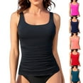 thumbnail image 1 of Miluxas Tankini Bathing Suits for Women Tummy Control Two Piece Swimsuits with Bottom Modest Swimwear Red XL(XL), 1 of 7