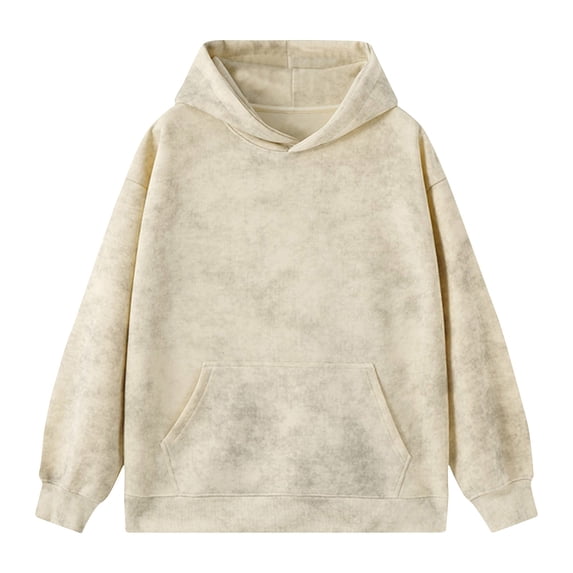 Miluxas Tie Dye Gradient Hoodie Men Streetwear Oversized Hoodie Vintage Spring Autumn Loose Hoodie Male Beige