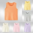 thumbnail image 1 of Miluxas Toddler Baby Boys Girls Solid Tank Tops T-Shirts Undershirts Summer Sleeveless Vest Yellow 11-12 Years, 1 of 4