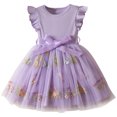 thumbnail image 1 of Miluxas Toddler Baby Girl Tulle Dress Summer Sleeveless Embroidery Sequin Princess Birthday Party Tutu Dress Purple 3 Years, 1 of 9