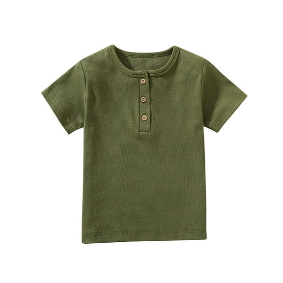 Miluxas Toddler Boys Henley Shirts Short Sleeve Tshirt for Kids