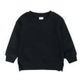 thumbnail image 1 of Miluxas Toddler Crewneck Sweatshirts Solid Pullover Tops for Girls or Boys Black 12 Years, 1 of 4