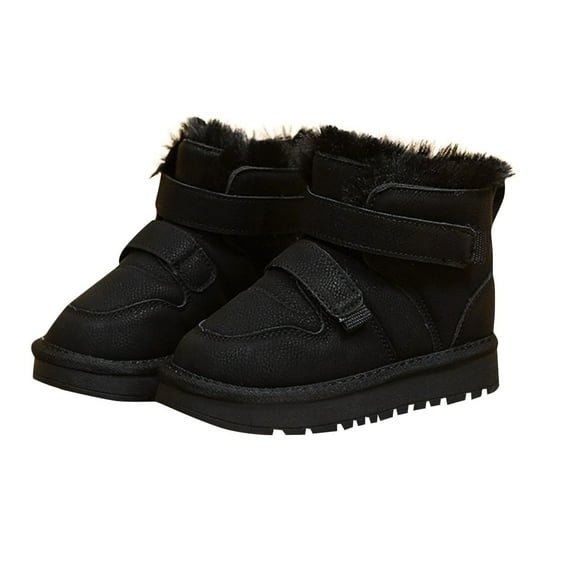 Miluxas Toddler Girl Snow Boots Fashion Winter Girls Snow Boots Thick Soled Non Slip Fleece Lined Warm and Comfortable Shoes Black 11 M(28)