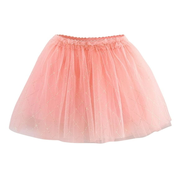 Miluxas Toddler Girls Layered Tutu Skirt Sparkling Sequin Tulle Dance Skirts Pink 4 Years
