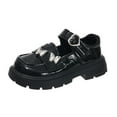 thumbnail image 1 of Miluxas Toddler Girls Leather Shoes Soft Soled Lightweight Adorable Casual Shoes for Toddler and Little Kid Black 3 M(37), 1 of 7