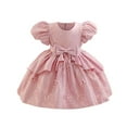 thumbnail image 1 of Miluxas Toddler Girls' Short Sleeve Tutu Party Dress Fashion Princess Dress for Girl Hot Pink 4 Years, 1 of 6