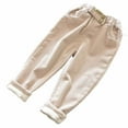 thumbnail image 1 of Miluxas 2025 Clearance! Toddler Kids Boys Girls Corduroy Pants Warm Fleece Lined Thick Pants Elastic Waist Winter Pants Fall Clothes, 1 of 7